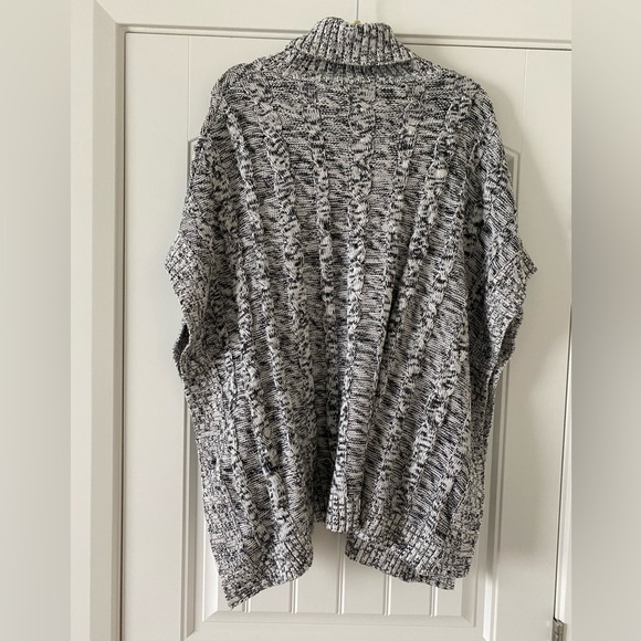 One Size Turtleneck Poncho Style Sweater - Picture 2 of 5